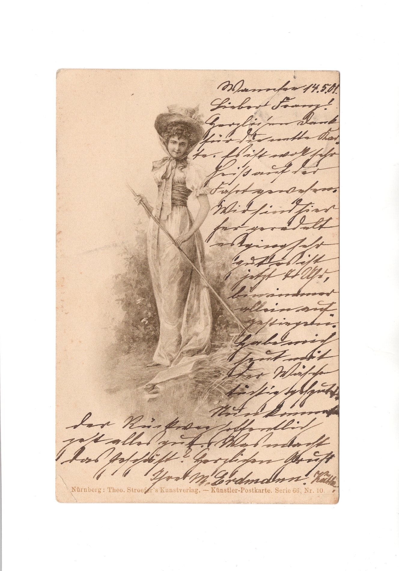 Ansichtskarte / Kunst Feine Dame - Wannsee 1901