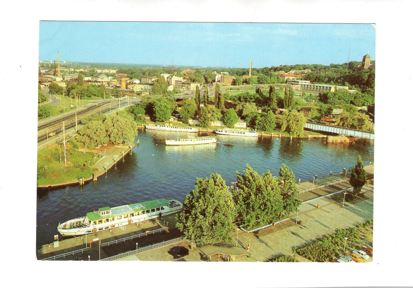 Ansichtskarte Weiße Flotte Potsdam / Hafenbecken am Interhotel