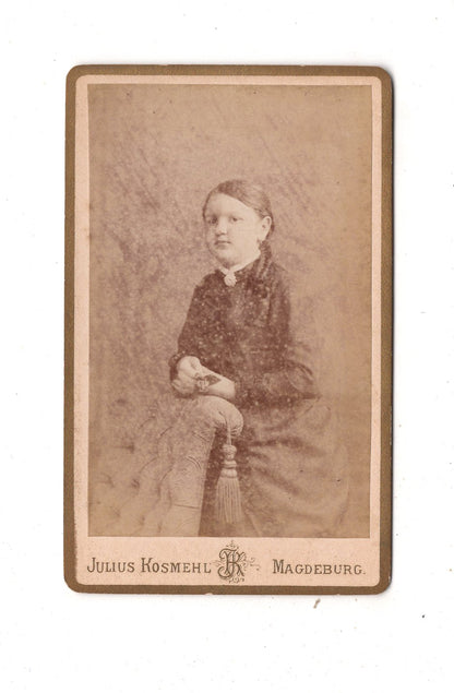 Fotografie Feines junges Mädchen - Magdeburg 1880er / CDV N1-01