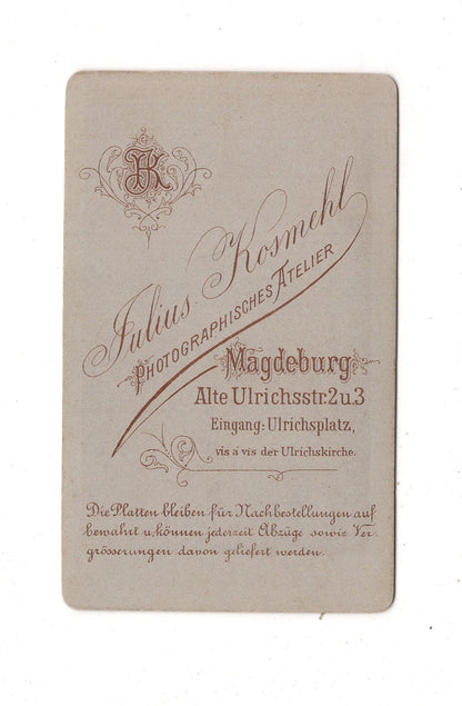 Fotografie Feines junges Mädchen - Magdeburg 1880er / CDV N1-01