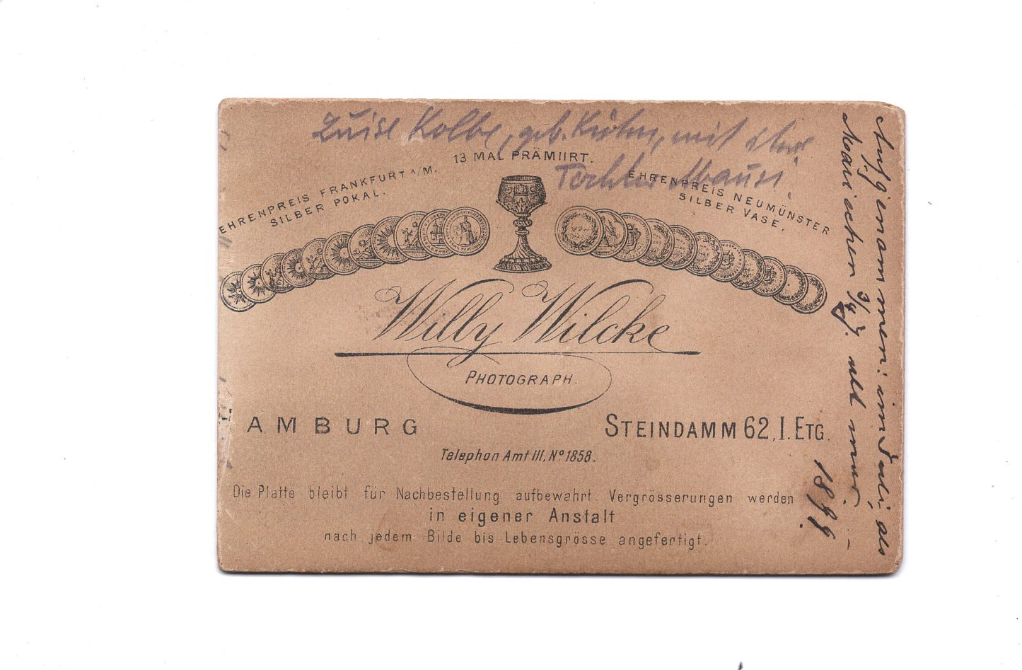 Fotografie Feine Dame mit Baby / benannt - Hamburg 1899