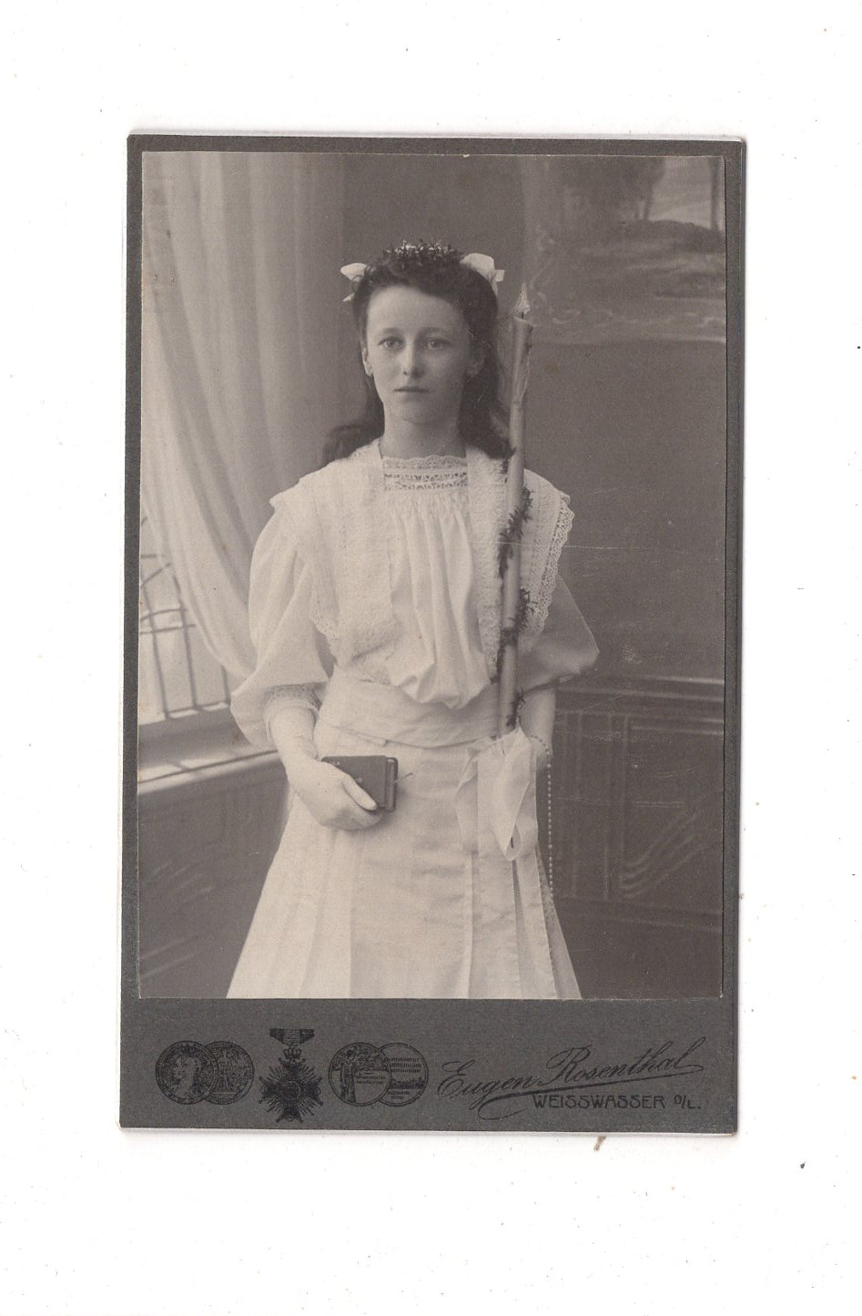 Fotografie Feines junges Mädchen - Weißwasser 1900er / CDV N1-01