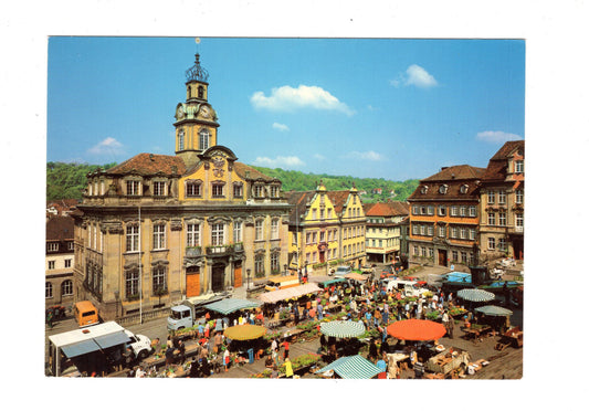 Ansichtskarte Schwäbisch Hall / Rathaus mit Marktplatz / H1-65