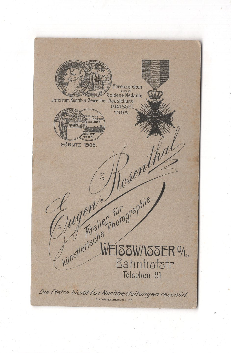 Fotografie Feines junges Mädchen - Weißwasser 1900er / CDV N1-01