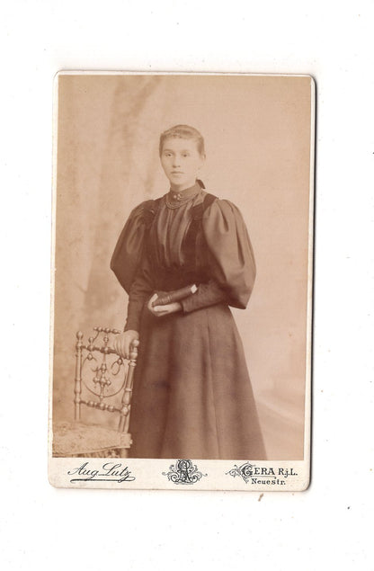 Fotografie Feines junges Mädchen - Gera 1890er / CDV N1-01