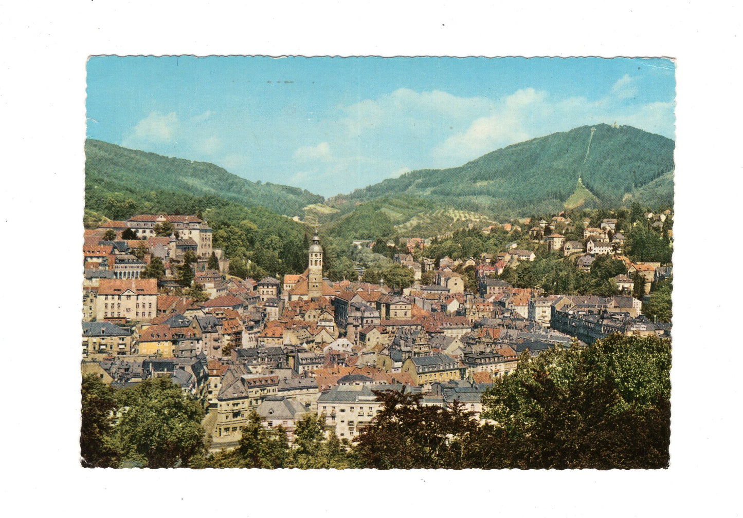 Ansichtskarte Baden-Baden / Gesamtansicht mit Merkur