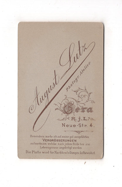 Fotografie Feines junges Mädchen - Gera 1890er / CDV N1-01