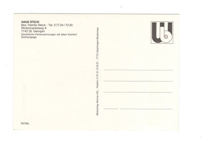 Ansichtskarte Haus Steck / St. Georgen im Schwarzwald / G1-68