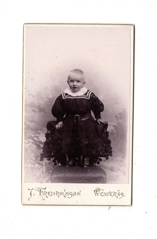 Fotografie Niedlicher kleiner Junge - Westeras 1890er / CDV M1-18
