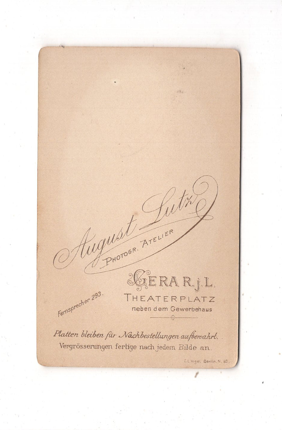 Fotografie Feines junges Mädchen - Gera 1890er / CDV N1-01