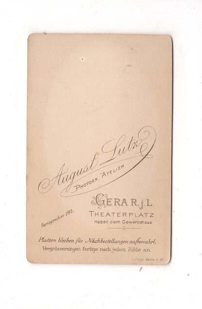 Fotografie Feines junges Mädchen - Gera 1890er / CDV N1-01