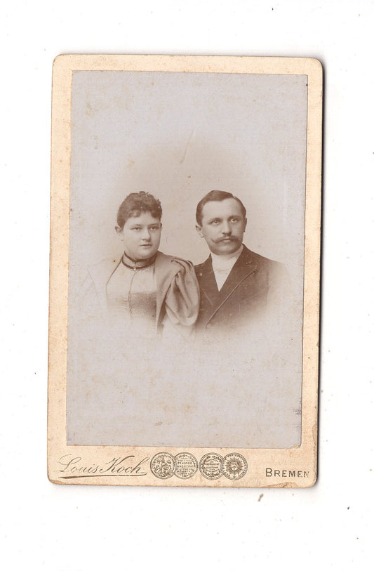 Fotografie Feines Paar - Bremen 1890er / CDV L1-36