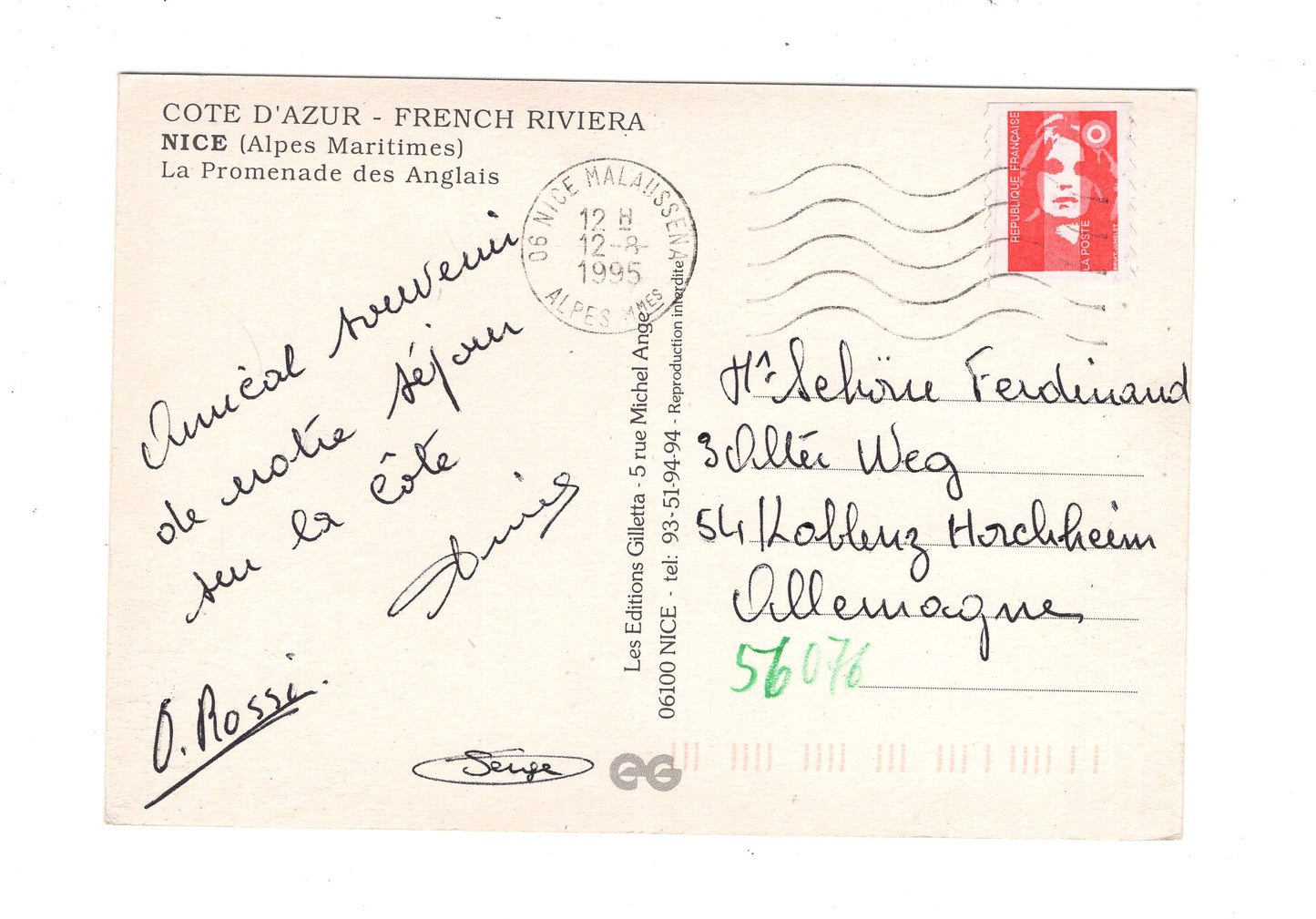 Ansichtskarte Nice Nizza / Frankreich