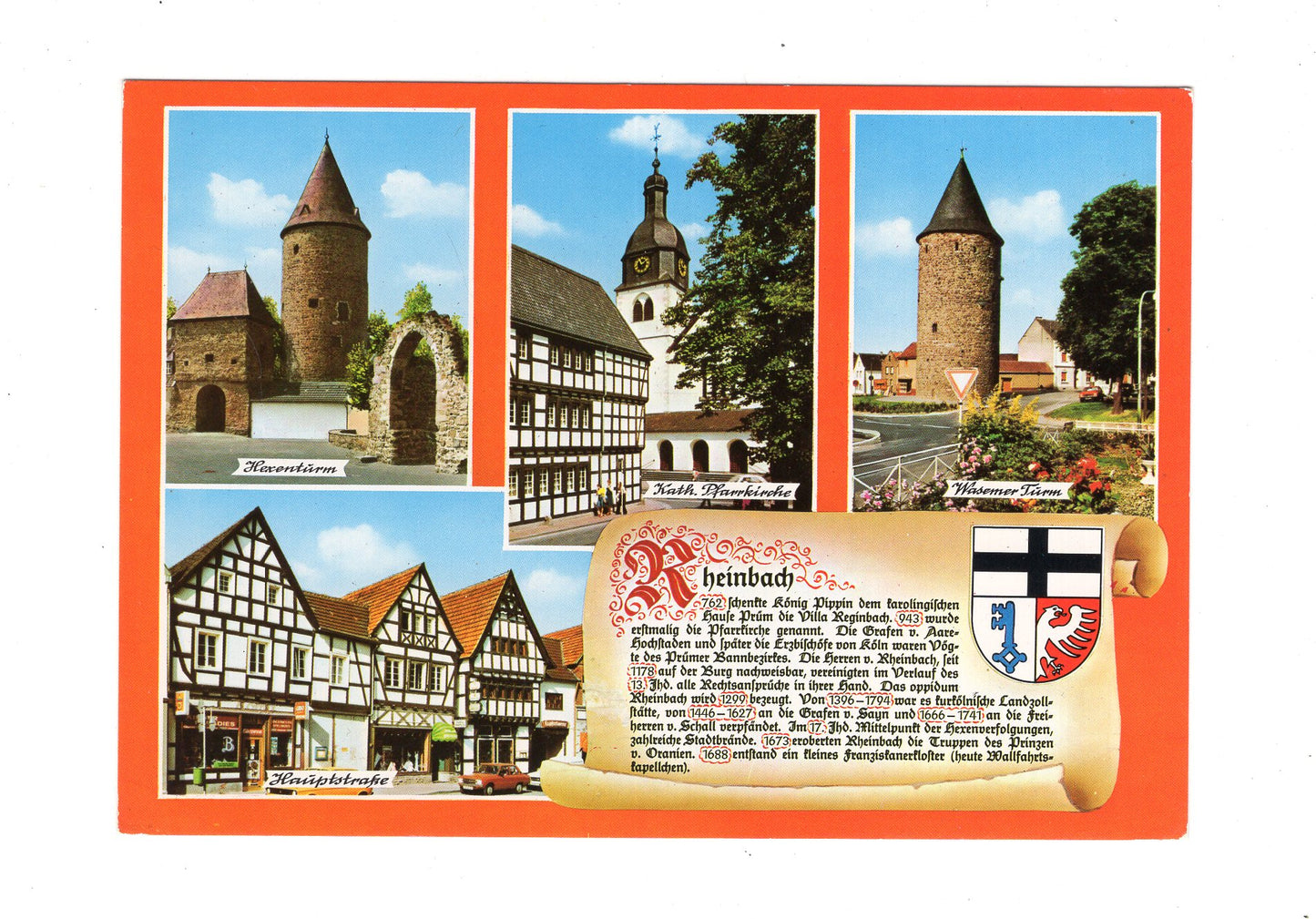 Ansichtskarte Rheinbach / Hexenturm / Hauptstraße +++