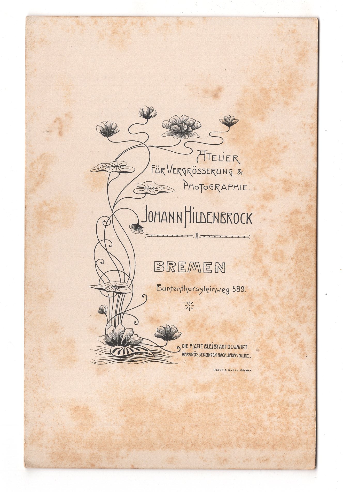 Fotografie Feines Paar - Bremen 1890er / CAB X-25