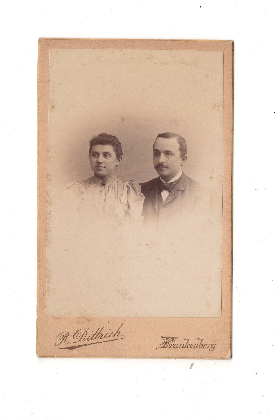 Fotografie Feines Paar - Frankenberg 1890er / CDV L1-36