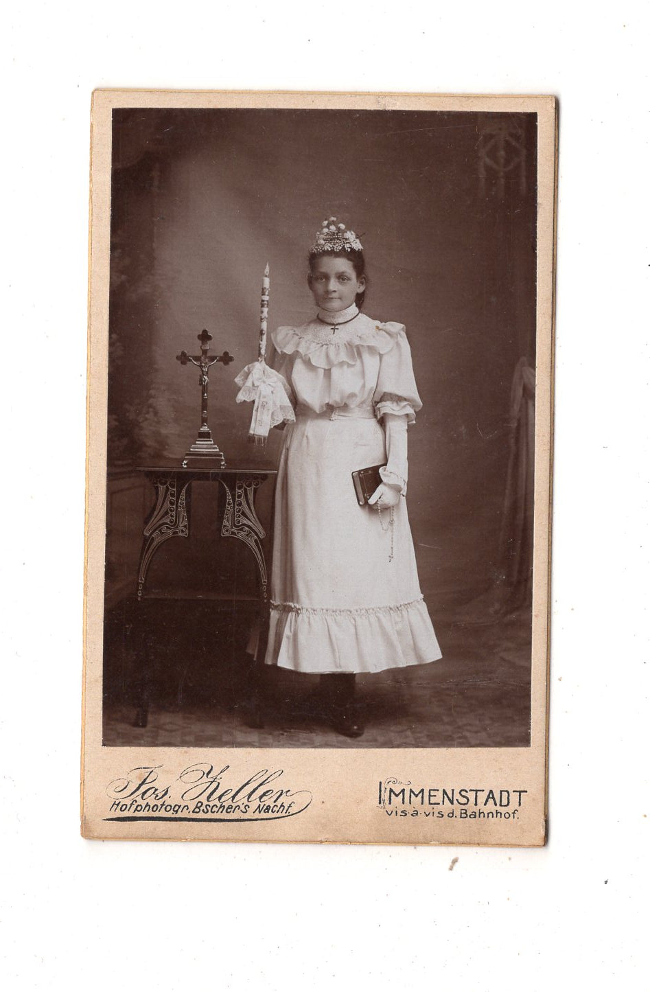 Fotografie Feines junges Mädchen - Immenstadt 1890er / CDV N1-01