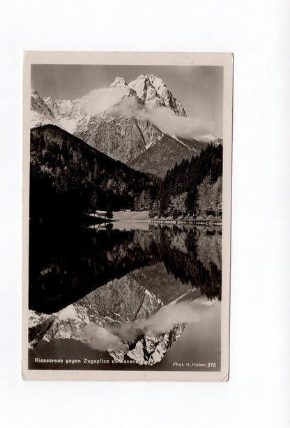 Ansichtskarte Riessersee gegen Zugspitze und Waxenstein
