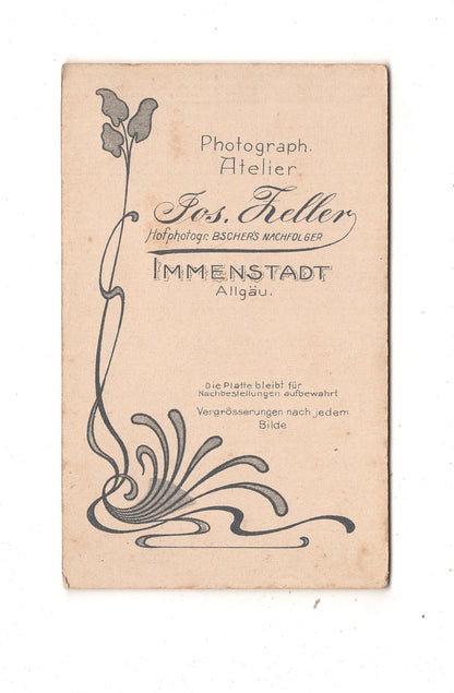 Fotografie Feines junges Mädchen - Immenstadt 1890er / CDV N1-01