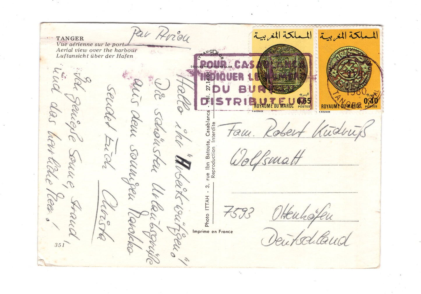 Ansichtskarte Tanger / Hafen / Marokko