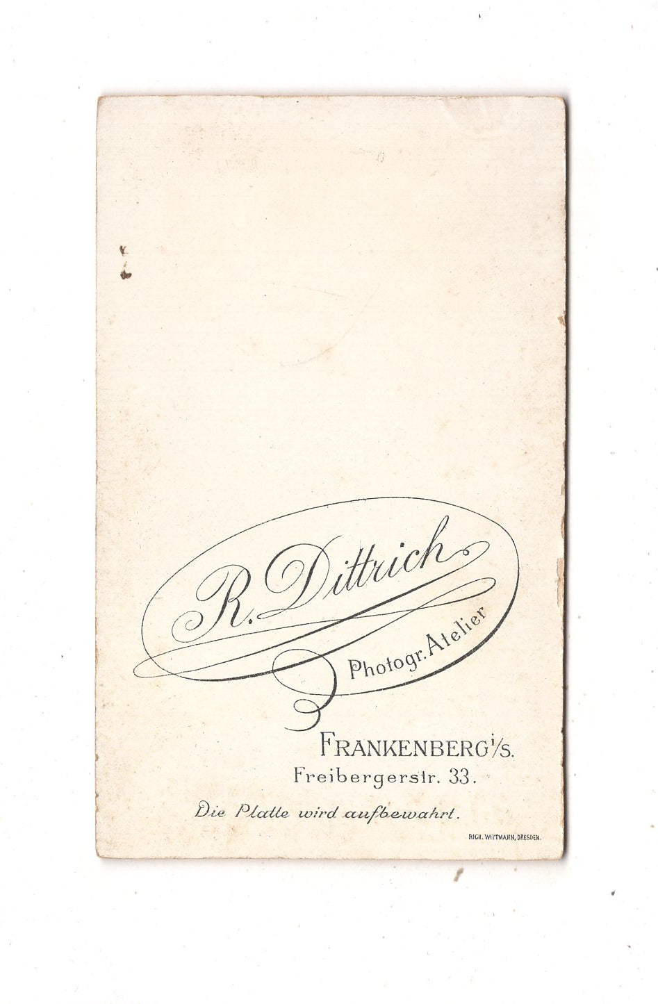 Fotografie Feines Paar - Frankenberg 1890er / CDV L1-36