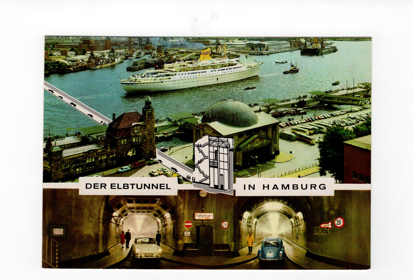 Ansichtskarte Der Elbtunnel in Hamburg