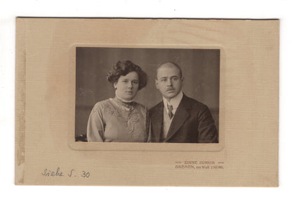 Fotografie Feines Paar mit Widmung - Bremen 1910er / CAB X-25