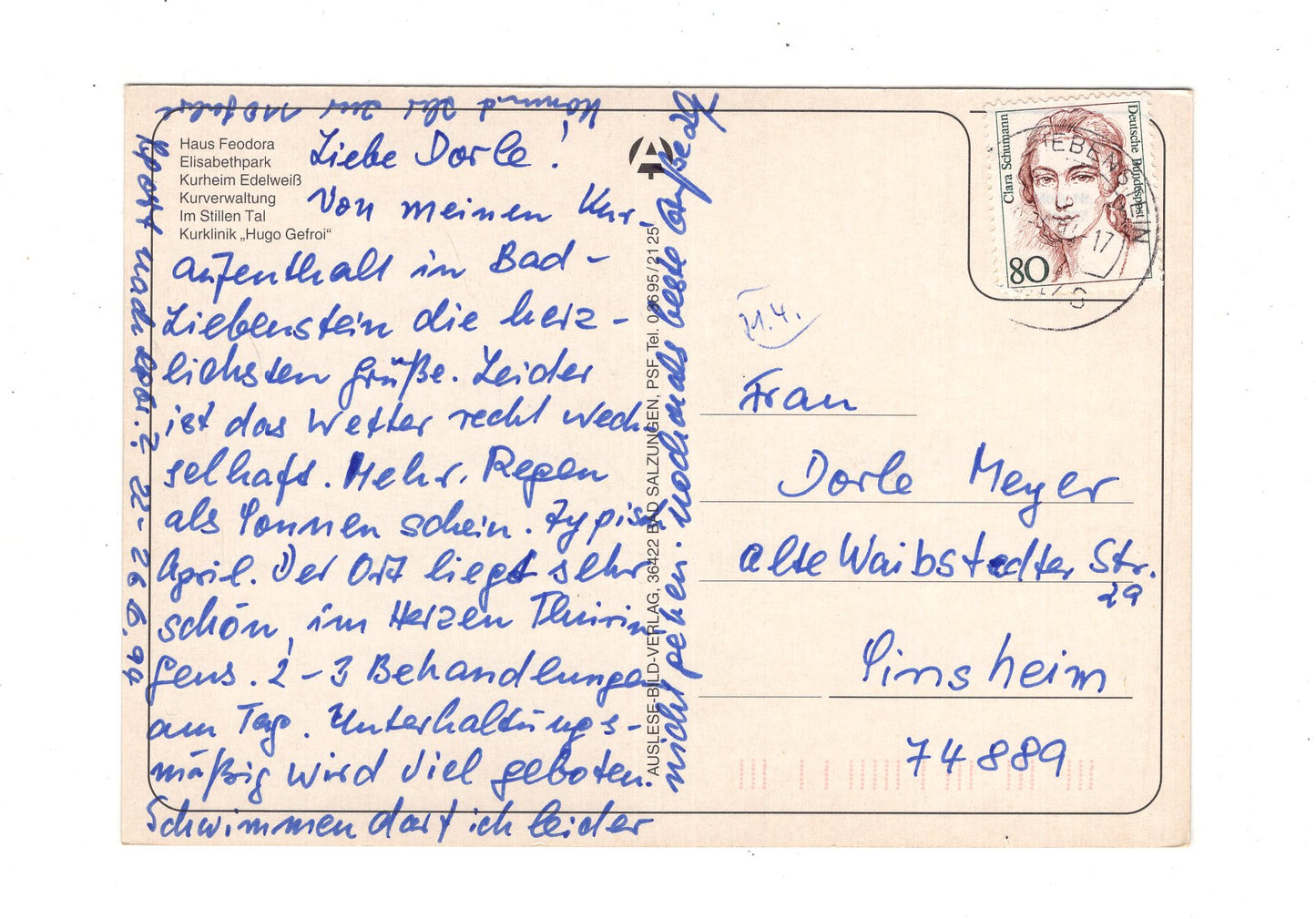 Ansichtskarte Bad Liebenstein / Kurheim Edelweiß +++