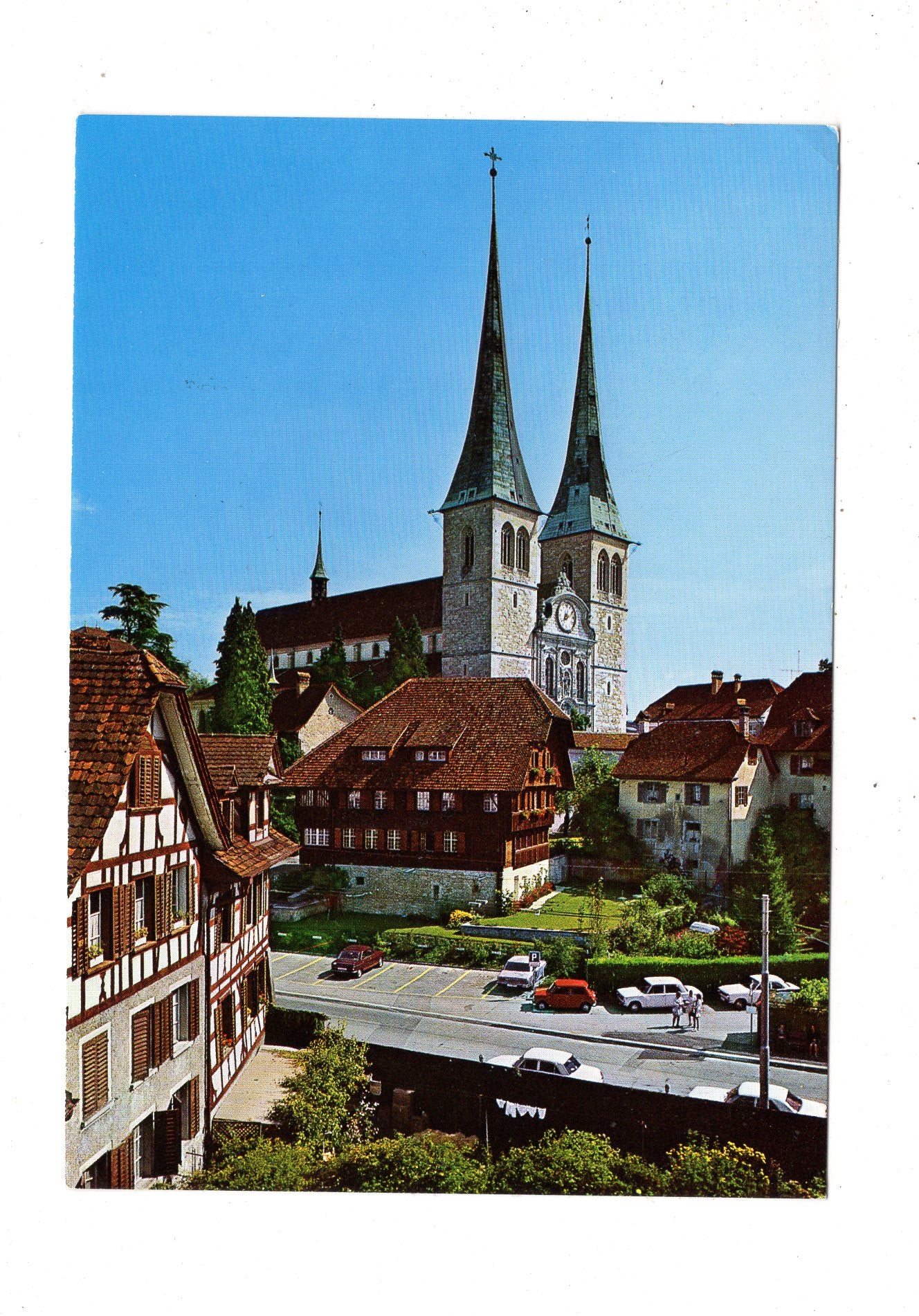 Ansichtskarte Luzern / Hofkirche / Rothenburger Haus / Schweiz