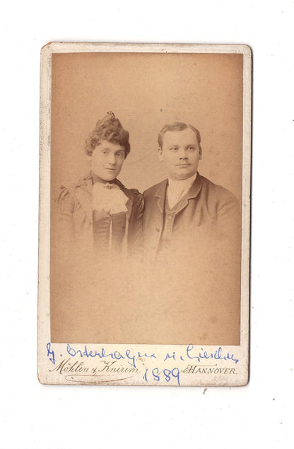 Fotografie Feines Paar / benannt - Hannover 1889 / CDV L1-36