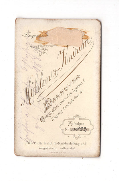 Fotografie Feines Paar / benannt - Hannover 1889 / CDV L1-36