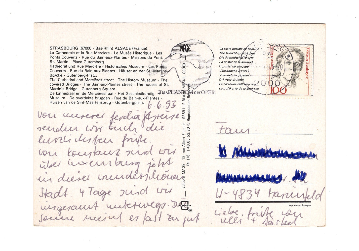 Ansichtskarte Strabourg Straßburg / Frankreich