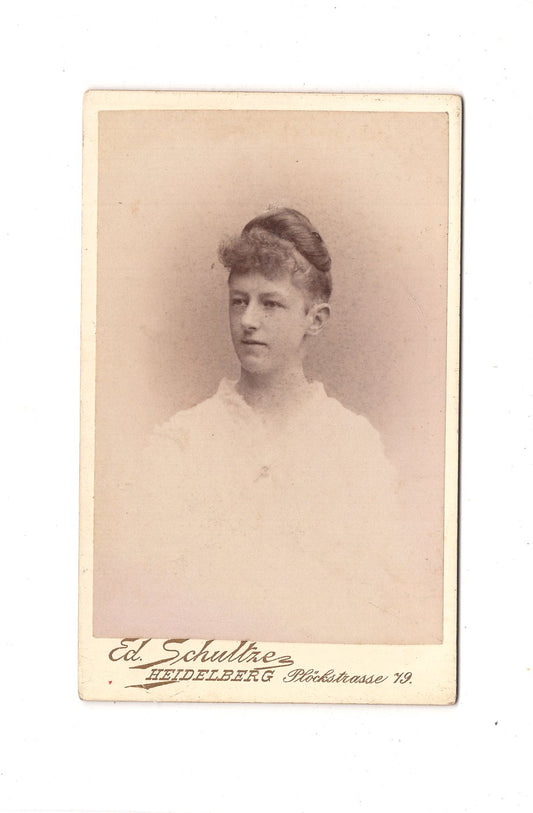 Fotografie Damenportrait mit Widmung - Heidelberg 1893 / CDV C1-15