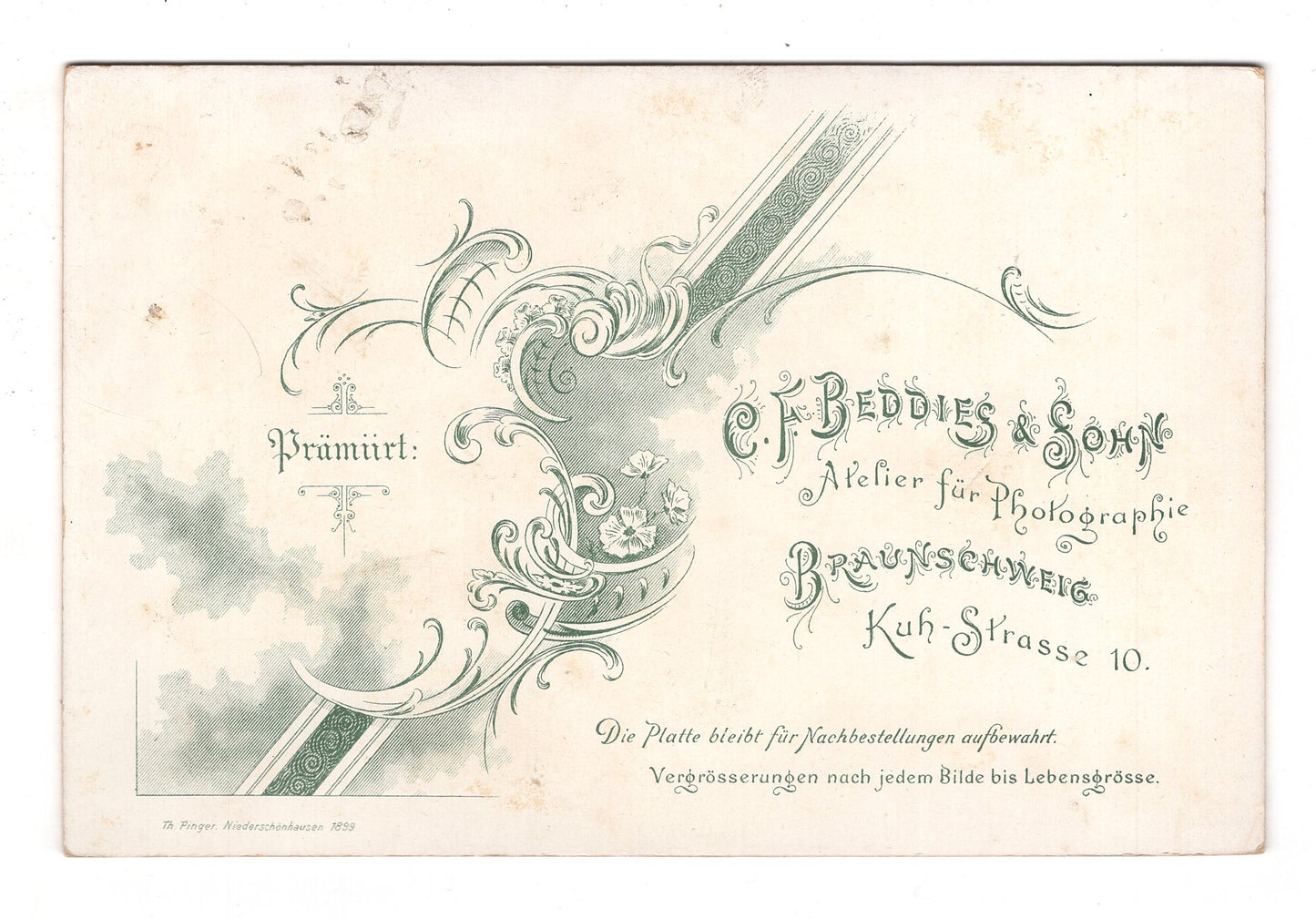 Fotografie Feines Paar - Braunschweig 1890er / CAB X-25