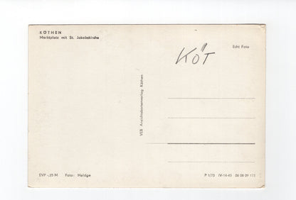 Ansichtskarte Köthen / Marktplatz mit St. Jakobskirche