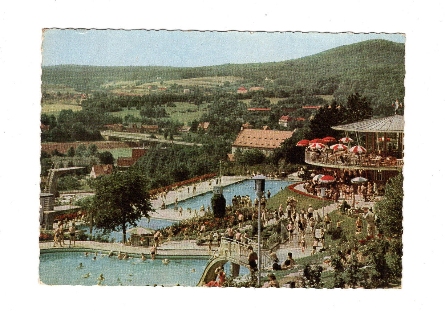 Ansichtskarte Bad Kissingen / Terrassenschwimmbad am Ballinghain