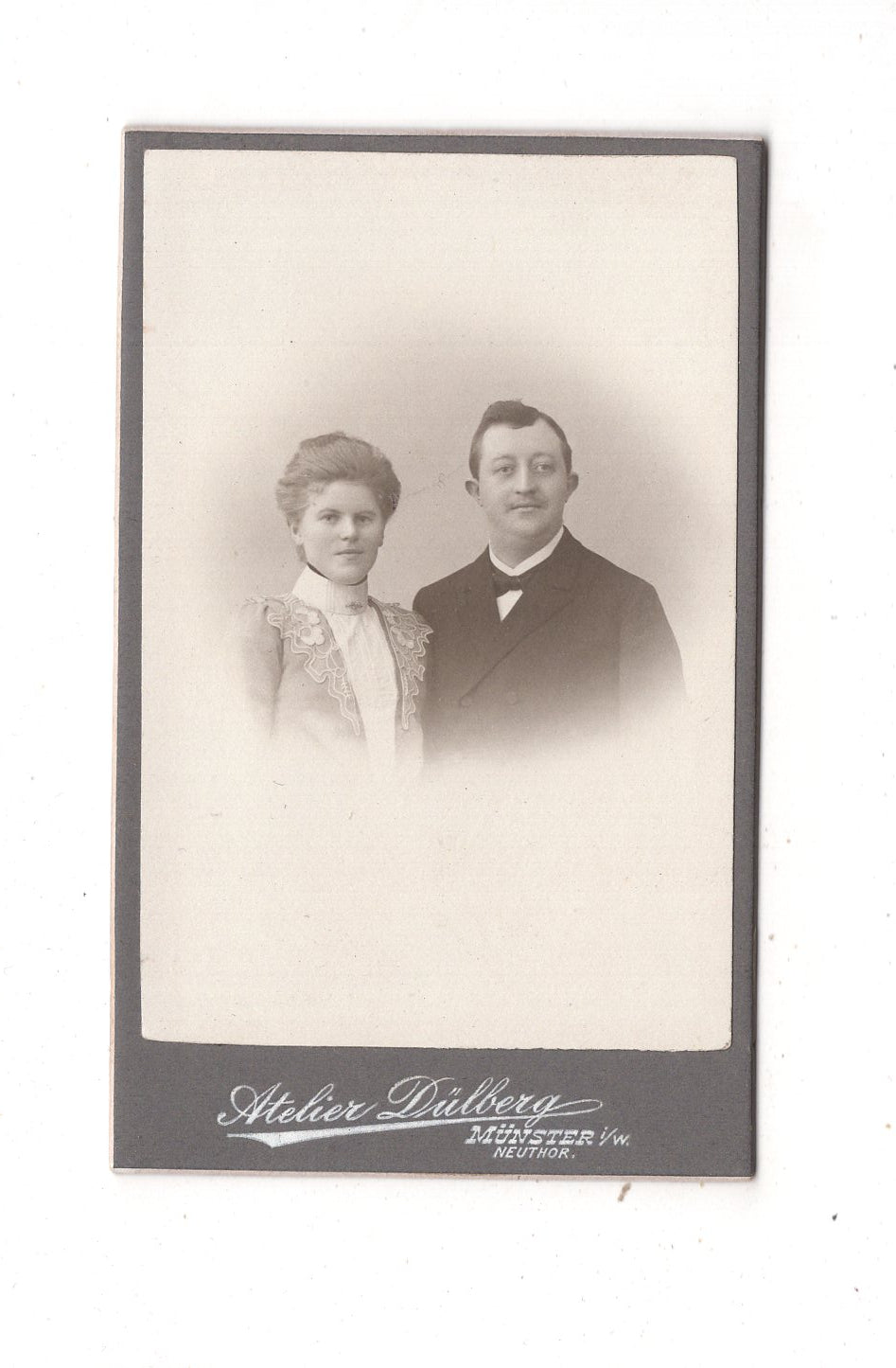 Fotografie Feines Paar - Münster in Westfalen um 1900 / CDV L1-36