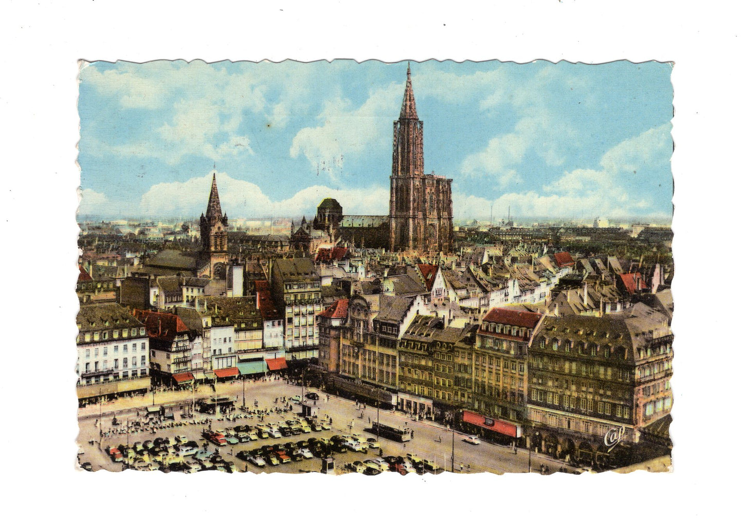 Ansichtskarte Strabourg Straßburg / La Place Kleber et la Cathedrale / Frankreich