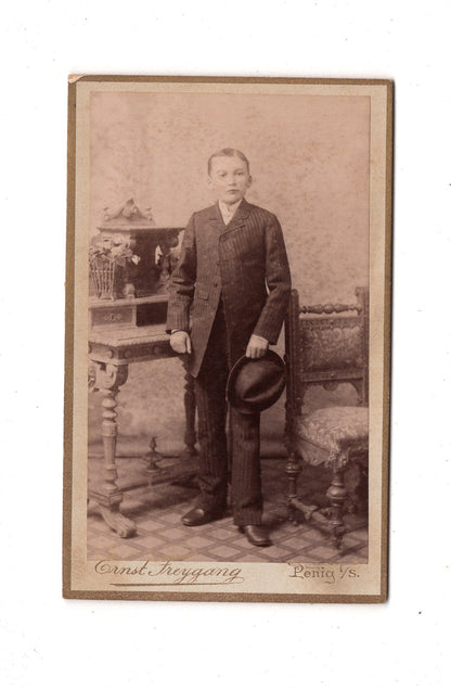 Fotografie Feiner Junge - Penig 1880er / CDV D1-18