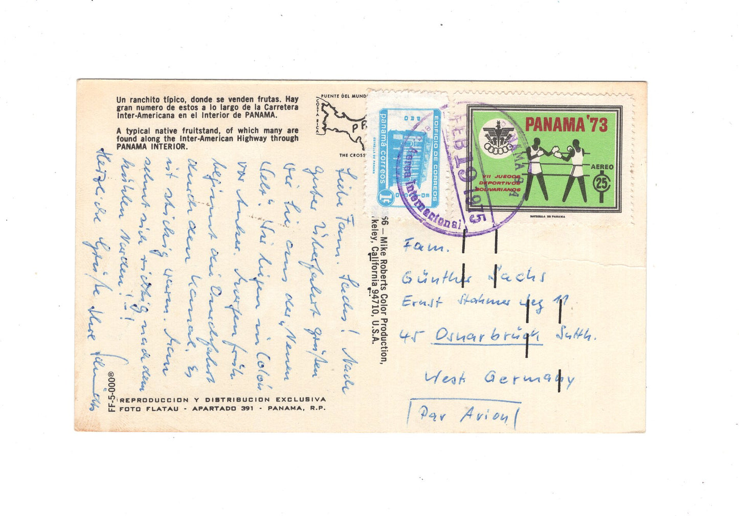 Ansichtskarte Native fruitstand / Panama