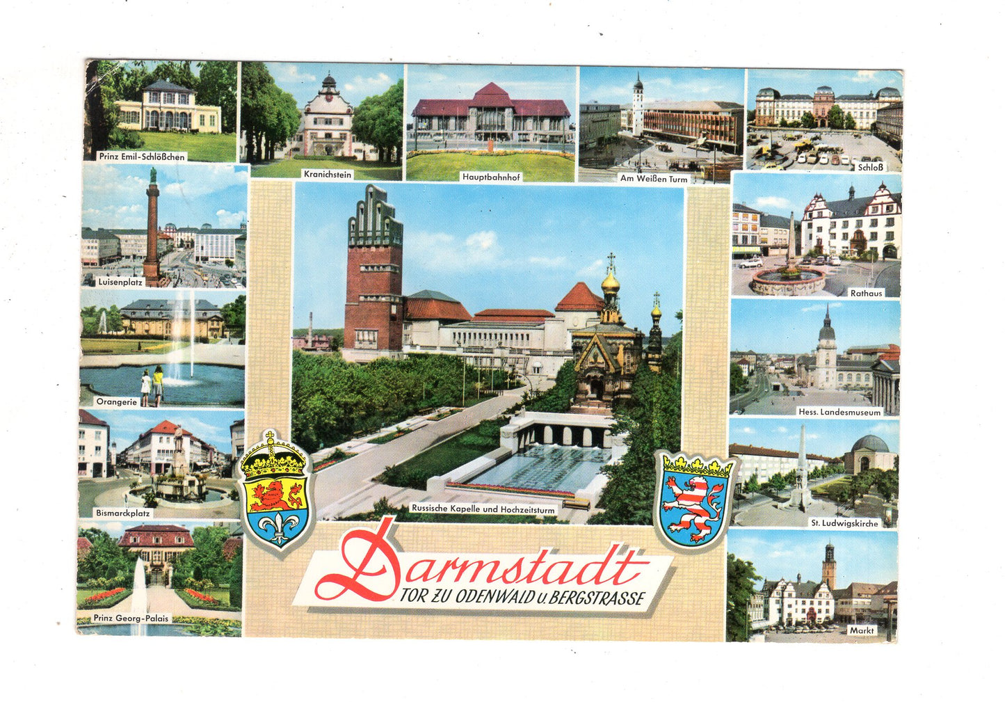 Ansichtskarte Darmstadt / Russische Kapelle und Hochzeitsturm +++ / J1-59