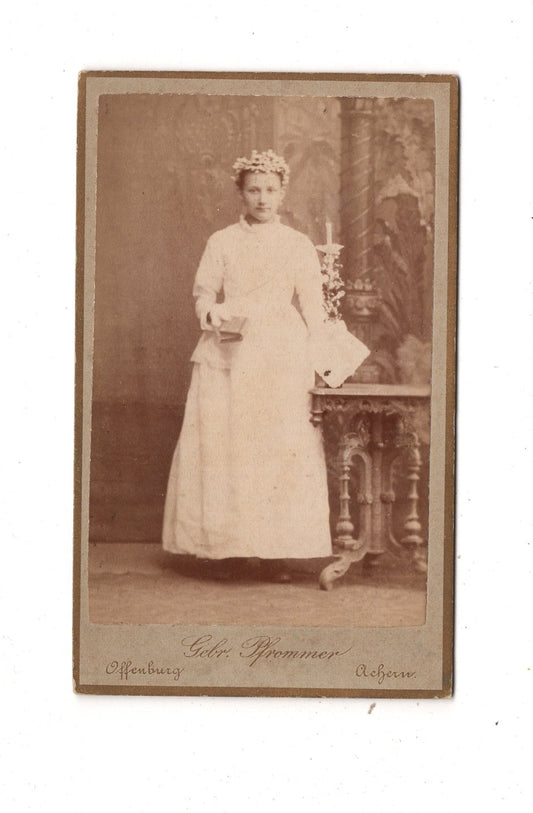 Fotografie Feines junges Mädchen - Offenburg & Achern 1880er / CDV N1-01