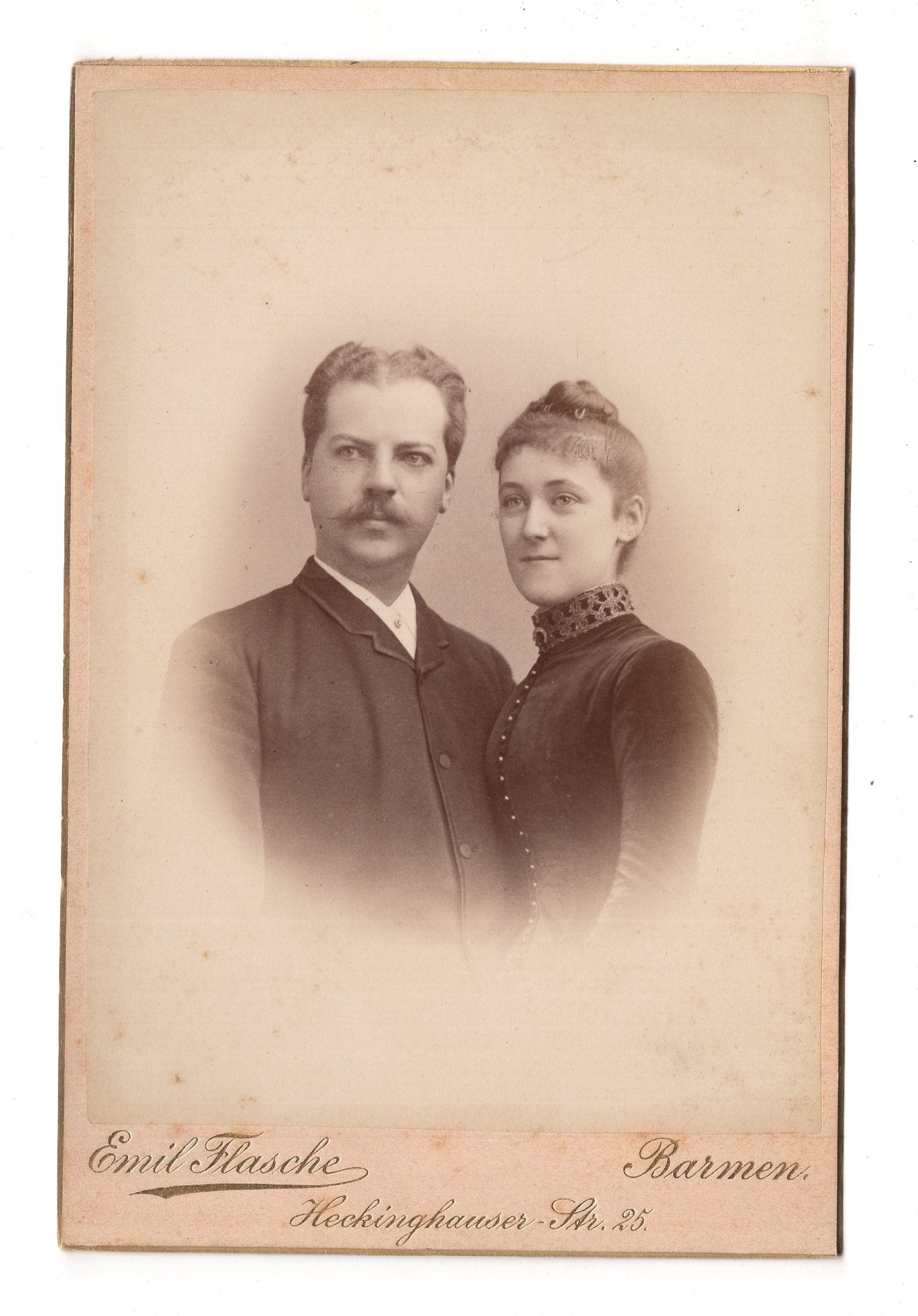 Fotografie Feines Paar - Barmen 1880er / CAB X-25