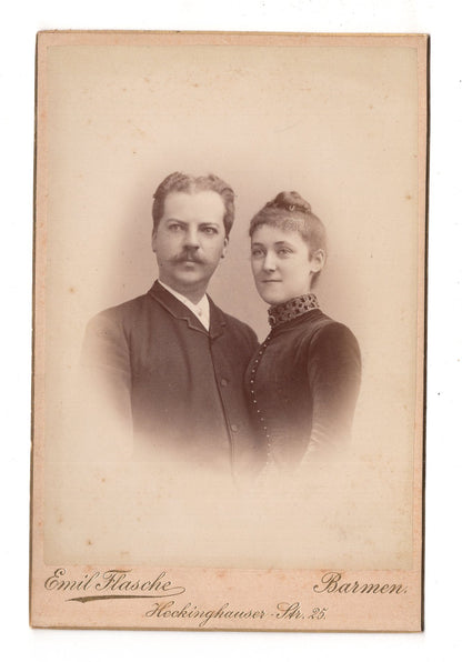 Fotografie Feines Paar - Barmen 1880er / CAB X-25