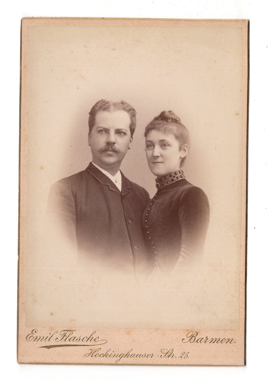Fotografie Feines Paar - Barmen 1880er / CAB X-25