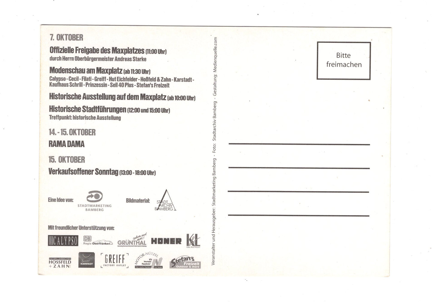 Ansichtskarte Bamberg / 30 Jahre Fußgängerzone