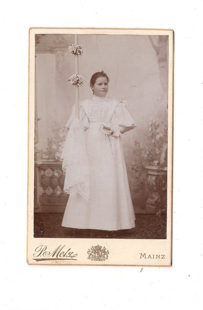 Fotografie Feines junges Mädchen - Mainz 1890er / CDV N1-01