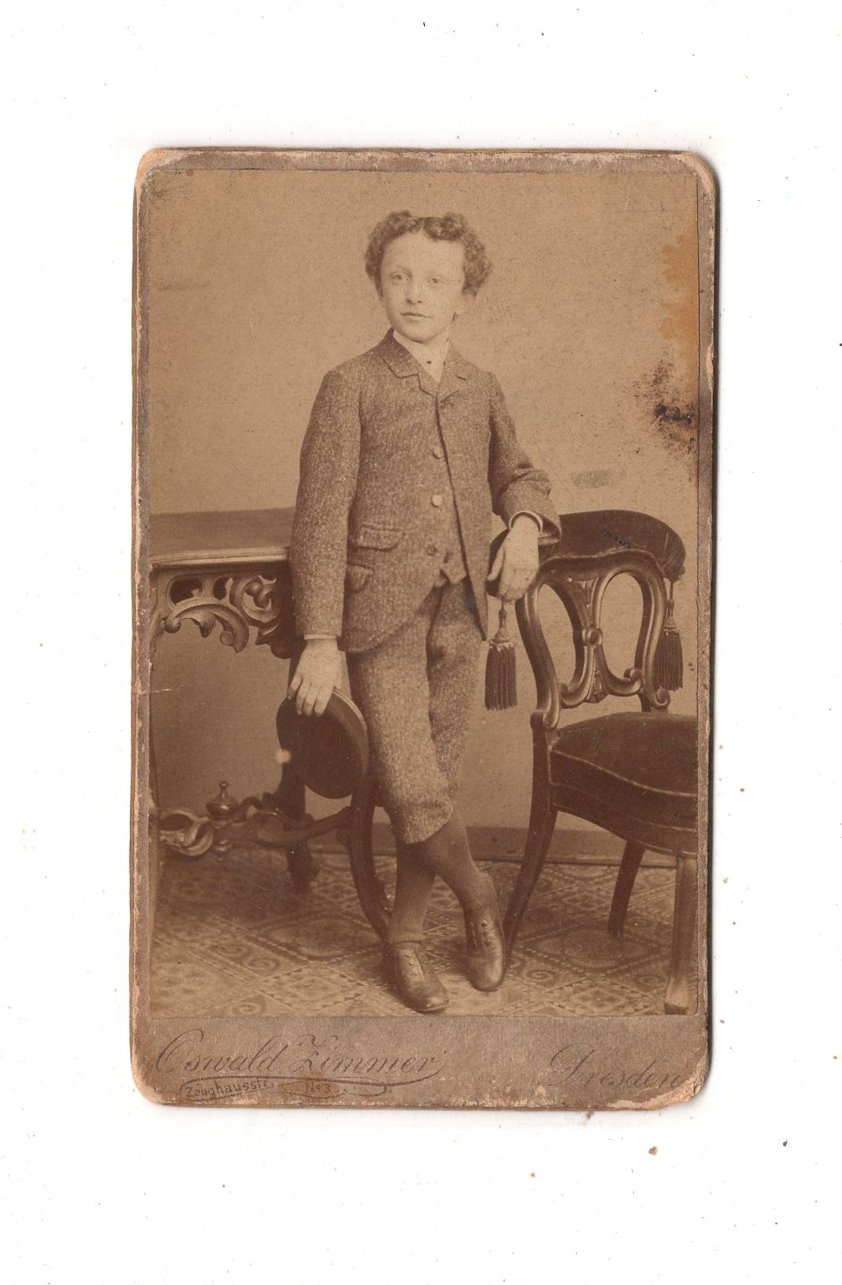 Fotografie Niedlicher kleiner Junge - Dresden um 1880