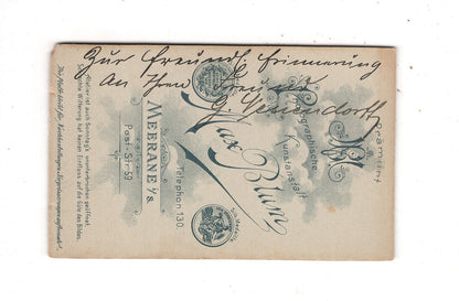 Fotografie Feiner Herr mit Widmung - Meerane 1890er