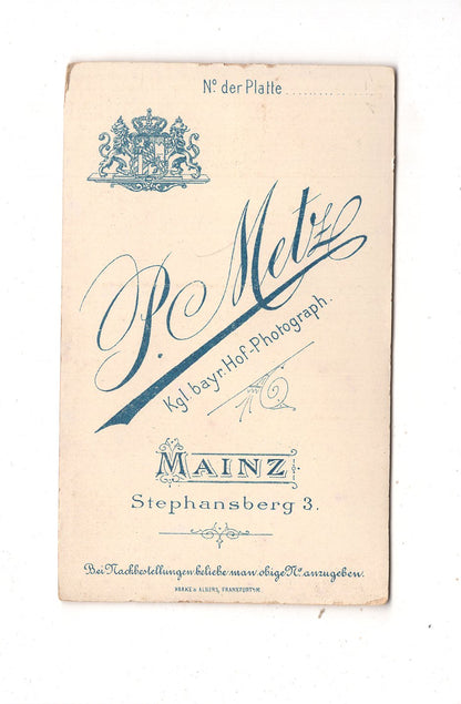 Fotografie Feines junges Mädchen - Mainz 1890er / CDV N1-01